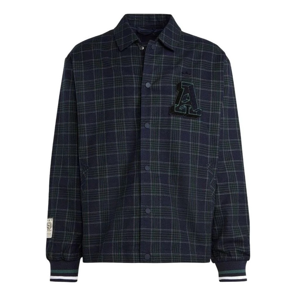 Adidas Green and Blue Plaid Jacket